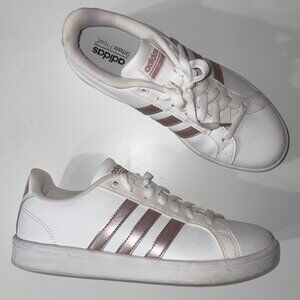 Adidas Cloudfoam Advantage Women's Tennis Shoes Size 8 White Rose Gold DA9524